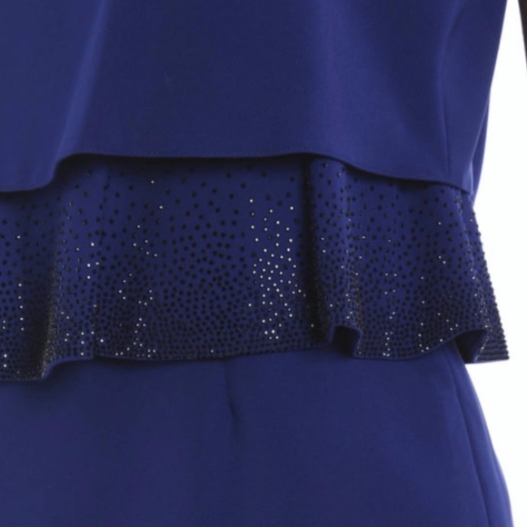 NWT, ARMANI Collezioni Deep Blue Sleeveless Women's Knee Length Dress sz 14 - Picture 8 of 11